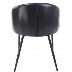 Sillón PELAYO, metal, similpiel vintage negra (Pack de 2 unidades)