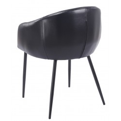 Sillón PELAYO, metal, similpiel vintage negra (Pack de 2 unidades)