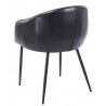 Sillón PELAYO, metal, similpiel vintage negra (Pack de 2 unidades)