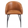 Sillón PELAYO, metal, similpiel vintage marrón (Pack de 2 unidades)