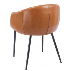Sillón PELAYO, metal, similpiel vintage marrón (Pack de 2 unidades)