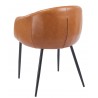 Sillón PELAYO, metal, similpiel vintage marrón (Pack de 2 unidades)