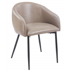 Sillón PELAYO, metal, similpiel vintage gris (Pack de 2 unidades)