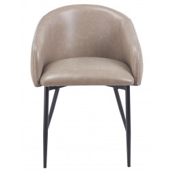 Sillón PELAYO, metal, similpiel vintage gris (Pack de 2 unidades)