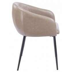 Sillón PELAYO, metal, similpiel vintage gris (Pack de 2 unidades)