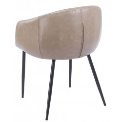 Sillón PELAYO, metal, similpiel vintage gris (Pack de 2 unidades)