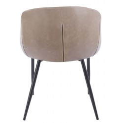 Sillón PELAYO, metal, similpiel vintage gris (Pack de 2 unidades)