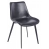 Silla MADRIGAL, metal, similpiel vintage negra (Pack de 4 unidades)