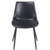 Silla MADRIGAL, metal, similpiel vintage negra (Pack de 4 unidades)