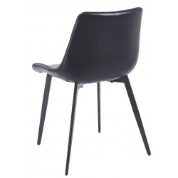 Silla MADRIGAL, metal, similpiel vintage negra (Pack de 4 unidades)