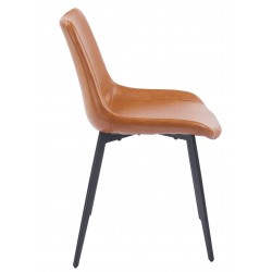 Silla MADRIGAL, metal, similpiel vintage marrón (Pack de 4 unidades)