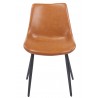 Silla MADRIGAL, metal, similpiel vintage marrón (Pack de 4 unidades)