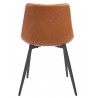 Silla MADRIGAL, metal, similpiel vintage marrón (Pack de 4 unidades)