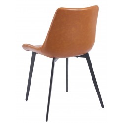 Silla MADRIGAL, metal, similpiel vintage marrón (Pack de 4 unidades)