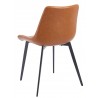 Silla MADRIGAL, metal, similpiel vintage marrón (Pack de 4 unidades)