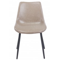 Silla MADRIGAL, metal, similpiel vintage gris (Pack de 4 unidades)