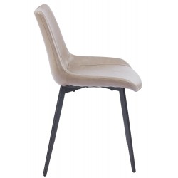 Silla MADRIGAL, metal, similpiel vintage gris (Pack de 4 unidades)