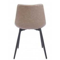 Silla MADRIGAL, metal, similpiel vintage gris (Pack de 4 unidades)