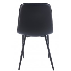 Silla PEÑAFIEL, metal, similpiel vintage negra (Pack de 4 unidades)