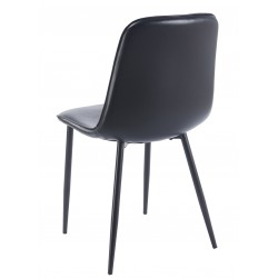Silla PEÑAFIEL, metal, similpiel vintage negra (Pack de 4 unidades)
