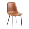 Silla PEÑAFIEL, metal, similpiel vintage marrón (Pack de 4 unidades)