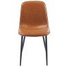 Silla PEÑAFIEL, metal, similpiel vintage marrón (Pack de 4 unidades)