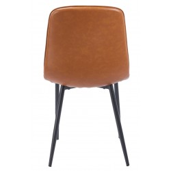 Silla PEÑAFIEL, metal, similpiel vintage marrón (Pack de 4 unidades)