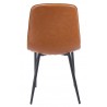 Silla PEÑAFIEL, metal, similpiel vintage marrón (Pack de 4 unidades)