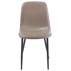 Silla PEÑAFIEL, metal, similpiel vintage gris (Pack de 4 unidades)