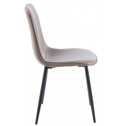 Silla PEÑAFIEL, metal, similpiel vintage gris (Pack de 4 unidades)