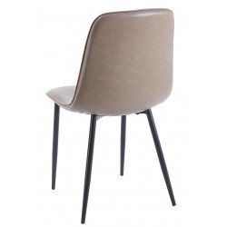 Silla PEÑAFIEL, metal, similpiel vintage gris (Pack de 4 unidades)