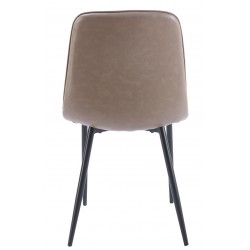 Silla PEÑAFIEL, metal, similpiel vintage gris (Pack de 4 unidades)