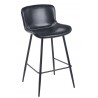 Taburete SAMPER, metal, similpiel vintage negra (Pack de 4 unidades)