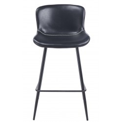 Taburete SAMPER, metal, similpiel vintage negra (Pack de 4 unidades)