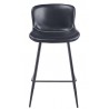 Taburete SAMPER, metal, similpiel vintage negra (Pack de 4 unidades)