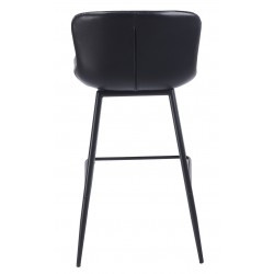 Taburete SAMPER, metal, similpiel vintage negra (Pack de 4 unidades)