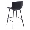 Taburete SAMPER, metal, similpiel vintage negra (Pack de 4 unidades)