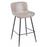 Taburete SAMPER, metal, similpiel vintage gris (Pack de 4 unidades)