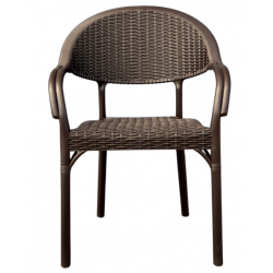 Sillón HOLIDAY, apilable, polipropileno marrón chocolate (Pack de 4 unidades)