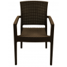 Sillón LARRY, apilable, polipropileno marrón chocolate (Pack de 4 unidades)