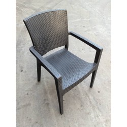 Sillón LARRY, apilable, polipropileno antracita (Pack de 4 unidades)