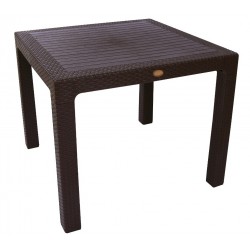 Mesa FARO, polipropileno marrón chocolate, 90 x 90 cms