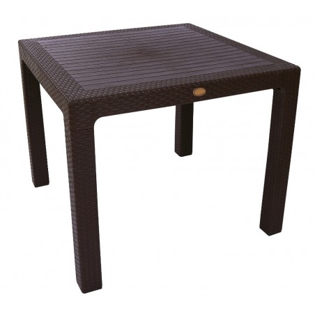 Mesa FARO, polipropileno marrón chocolate, 90 x 90 cms