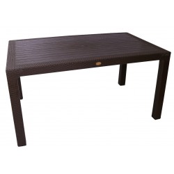 Mesa FARO, polipropileno marrón chocolate, 150 x 90 cms