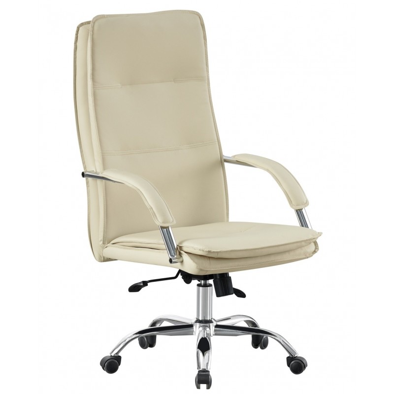 Sillón de oficina NEROTH, alto, mecanismo multifunción, similpiel crema