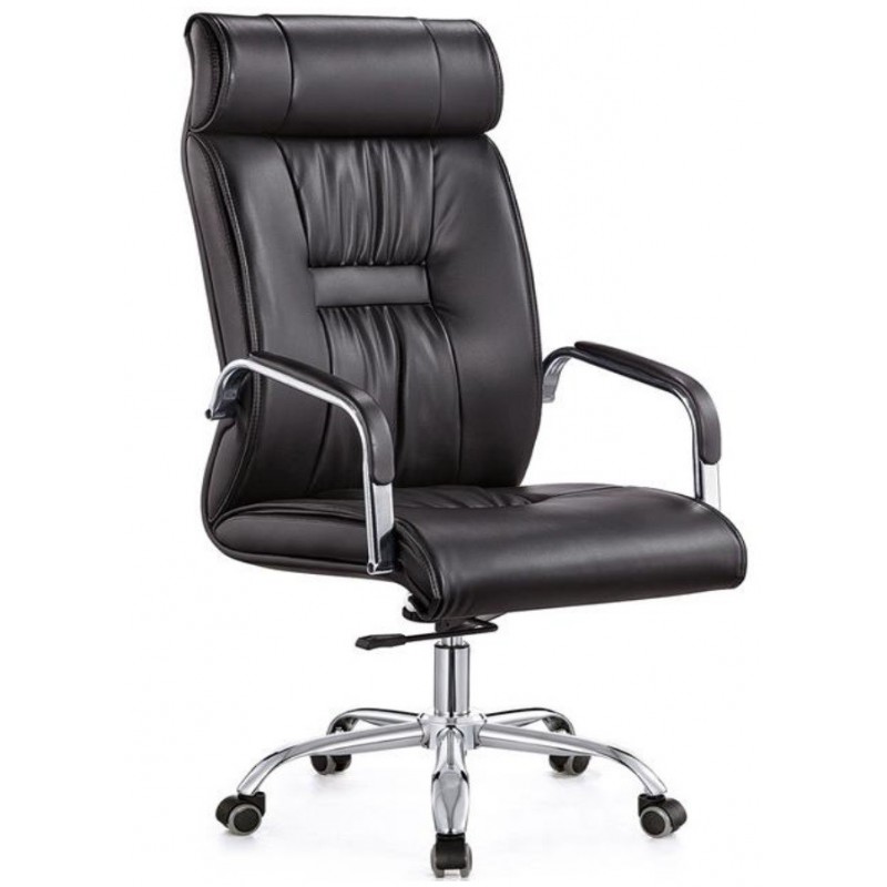 Sillón de oficina FLANDES, alto, regulación de altura, basculante, similpiel negra