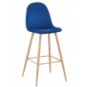 Taburete EPOQUE NEW, patas metálicas, terciopelo azul 64 (Pack de 4 unidades)