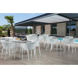 Sillón BILL, apilable,  polipropileno antracita (Pack de 20 unidades)