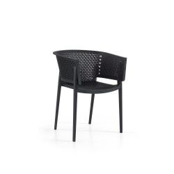 Sillón BILL, apilable,  polipropileno antracita (Pack de 20 unidades)