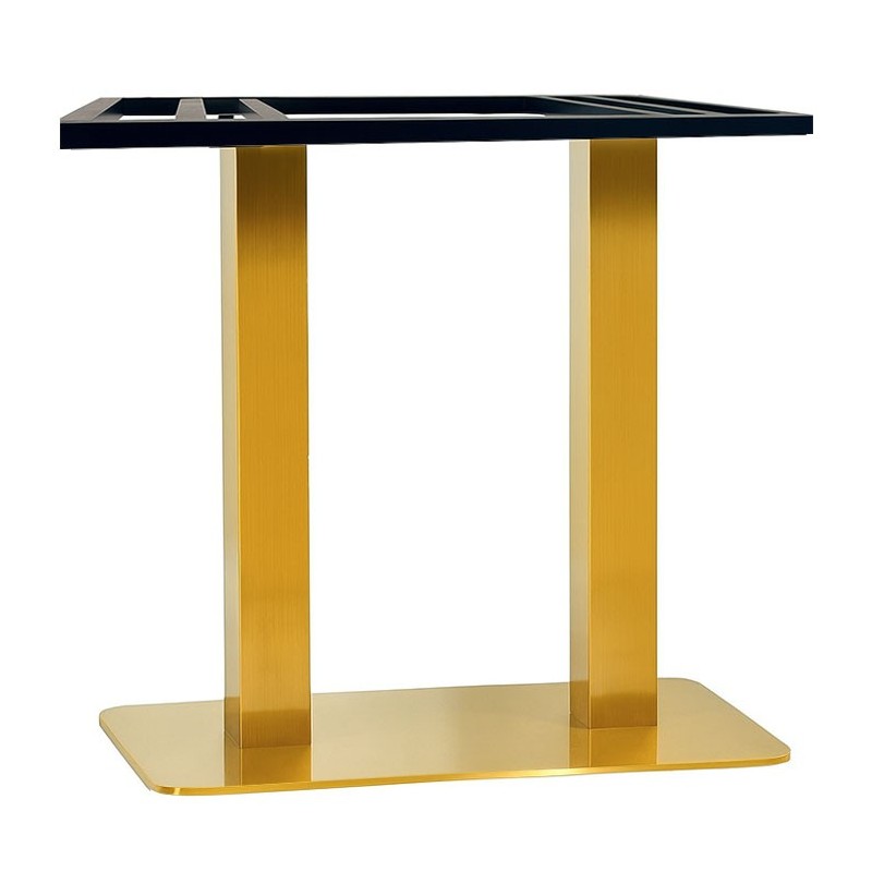 Base de mesa TROCADERO RT72DO, acero inoxidable, dorada, base de acero de 8 mm. 70 x 40 cms, altura 72 cms (Pack de 2 unidades)